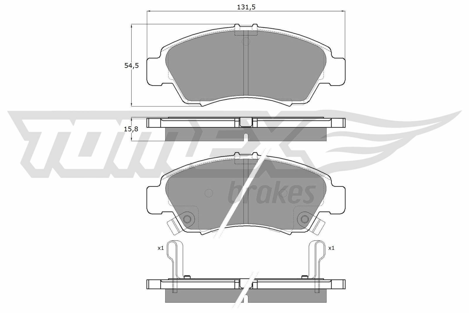 Sada brzdových destiček, kotoučová brzda TOMEX Brakes